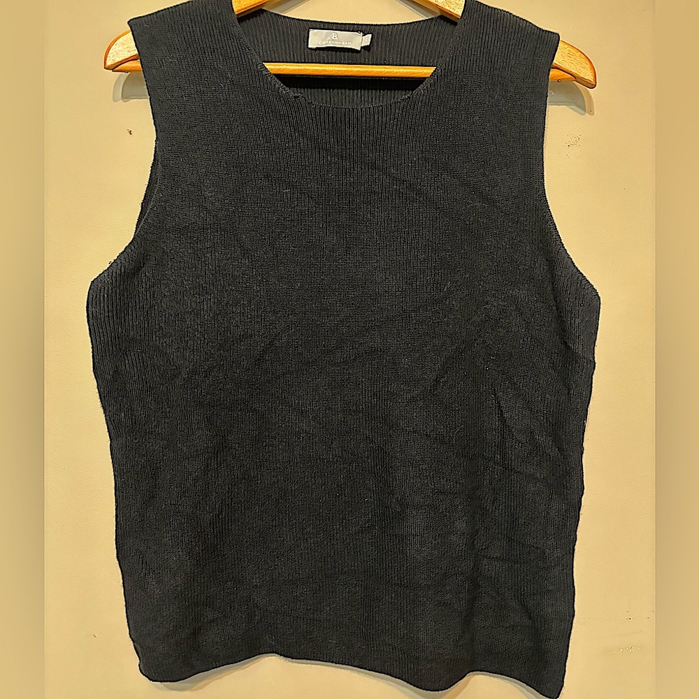 B. COPENHAGEN Denmark Black Cotton Blend Sweater Vest